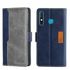 For Infinix Hot 8/Hot 8 Lite/Tecno Camon 12 Contrast Color Side Buckle Leather Phone Case(Blue + Grey) - 1