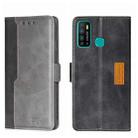 For Infinix Hot 9/Note 7 Lite X655C Contrast Color Side Buckle Leather Phone Case(Black + Grey) - 1