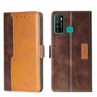 For Infinix Hot 9/Note 7 Lite X655C Contrast Color Side Buckle Leather Phone Case(Dark Brown + Gold) - 1