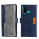 For Infinix Hot 9/Note 7 Lite X655C Contrast Color Side Buckle Leather Phone Case(Blue + Grey) - 1