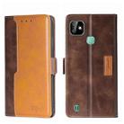 For Infinix Smart HD 2021 X612 Contrast Color Side Buckle Leather Phone Case(Dark Brown + Gold) - 1