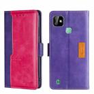 For Infinix Smart HD 2021 X612 Contrast Color Side Buckle Leather Phone Case(Purple + Rose Red) - 1