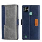 For Infinix Smart HD 2021 X612 Contrast Color Side Buckle Leather Phone Case(Blue + Grey) - 1