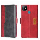 For Itel Vision 1 Contrast Color Side Buckle Leather Phone Case(Red + Black) - 1