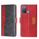 For Itel Vision 1 Pro Contrast Color Side Buckle Leather Phone Case(Red + Black) - 1