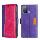 For Itel Vision 1 Pro Contrast Color Side Buckle Leather Phone Case(Purple + Rose Red) - 1