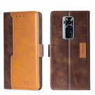 For Tecno Phantom X Contrast Color Side Buckle Leather Phone Case(Dark Brown + Gold) - 1