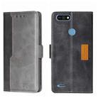 For Tecno Pop 2/Pop 2 F/Pop 2 Pro/Pop 2 Power/Itel P13 Contrast Color Side Buckle Leather Phone Case(Black + Grey) - 1