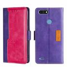 For Tecno Pop 2/Pop 2 F/Pop 2 Pro/Pop 2 Power/Itel P13 Contrast Color Side Buckle Leather Phone Case(Purple + Rose Red) - 1