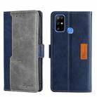 For Doogee X96 Pro Contrast Color Side Buckle Leather Phone Case(Blue + Grey) - 1