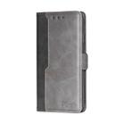 For Fujitsu ARROWS WE F-51B Contrast Color Side Buckle Leather Phone Case(Black + Grey) - 2