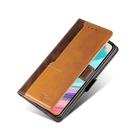 For Fujitsu ARROWS WE F-51B Contrast Color Side Buckle Leather Phone Case(Dark Brown + Gold) - 3