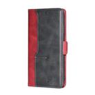 For Fujitsu Arrow Be4 Plus F-41B Contrast Color Side Buckle Leather Phone Case(Red + Black) - 2