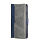 For Fujitsu Arrow Be4 Plus F-41B Contrast Color Side Buckle Leather Phone Case(Blue + Grey) - 2