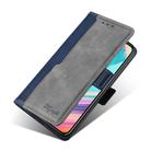 For Fujitsu Arrow Be4 Plus F-41B Contrast Color Side Buckle Leather Phone Case(Blue + Grey) - 3