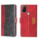 For Blackview A70 Contrast Color Side Buckle Leather Phone Case(Red + Black) - 1