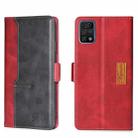 For UMIDIGI A11 Pro Max Contrast Color Side Buckle Leather Phone Case(Red + Black) - 1