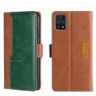 For UMIDIGI A11 Pro Max Contrast Color Side Buckle Leather Phone Case(Light Brown + Green) - 1