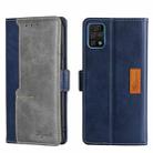 For UMIDIGI A11 Pro Max Contrast Color Side Buckle Leather Phone Case(Blue + Grey) - 1