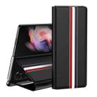 For Samsung Galaxy Z Fold4 Lychee Texture PU Card Slot Leather Case with Holder(Black) - 1