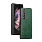 For Samsung Galaxy Z Fold4 Crocodile Texture Leather Folding Protective Case(Green) - 1