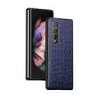 For Samsung Galaxy Z Fold4 Crocodile Texture Leather Folding Protective Case(Blue) - 1