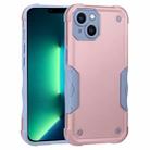 For iPhone 14 Plus Non-slip Shockproof Armor Phone Case (Rose Gold) - 1