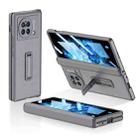 For vivo X Fold GKK Magnetic Hinge Flip Leather Phone Case with Holder(Grey) - 1