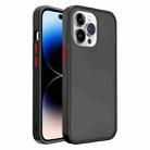 For iPhone 14 Pro Translucent Skin Feel Frosted Phone Case(Black+Red) - 1