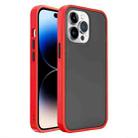 For iPhone 14 Pro Max Translucent Skin Feel Frosted Phone Case (Red+Black) - 1