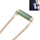 1.2M Alloy PU Mobile Phone Back Clip Chain for Phone Width 66mm-89mm(Green + Gold) - 1