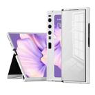 For Huawei Mate Xs 2 Side Frame Stick Leather Magnetic Phone Case(Litchi Texture White) - 1