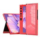 For Huawei Mate Xs 2 Side Frame Stick Leather Magnetic Phone Case(Litchi Texture Red) - 1