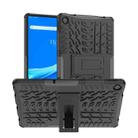 For Lenovo Tab M10 Plus 10.6 3rd Gen 2022 Tire Texture TPU+PC Shockproof Case with Holder(Black) - 1