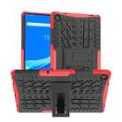 For Lenovo Tab M10 Plus 10.6 3rd Gen 2022 Tire Texture TPU+PC Shockproof Case with Holder(Red) - 1