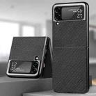 For Samsung Galaxy Z Flip4 Fiber Texture Fold Shockproof Phone Case(Black) - 1