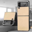 For Samsung Galaxy Z Flip4 Fiber Texture Fold Shockproof Phone Case(Khaki) - 1