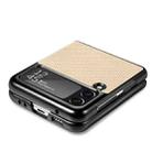 For Samsung Galaxy Z Flip4 Fiber Texture Fold Shockproof Phone Case(Khaki) - 3