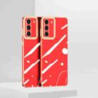 For Samsung Galaxy S21 FE 5G Pupil Shadow Electroplating Shockproof Protective Phone Case(Red) - 1