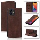 For iPhone 12 mini Wireless Charging Magsafe Leather Phone Case (Brown) - 1