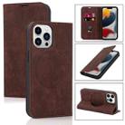 For iPhone 13 Pro Max Wireless Charging Magsafe Leather Phone Case (Brown) - 1
