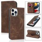 For iPhone 13 Pro Max Wireless Charging Magsafe Leather Phone Case (Coffe) - 1