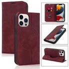 For iPhone 13 Pro Max Wireless Charging Magsafe Leather Phone Case (Red) - 1