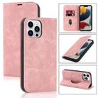 For iPhone 13 Pro Max Wireless Charging Magsafe Leather Phone Case (Pink) - 1