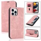 For iPhone 13 Pro Wireless Charging Magsafe Leather Phone Case (Pink) - 1