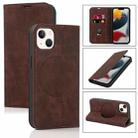 For iPhone 13 Wireless Charging Magsafe Leather Phone Case(Brown) - 1