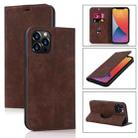For iPhone 12 Pro Max Wireless Charging Magsafe Leather Phone Case(Brown) - 1