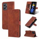 For Xiaomi Redmi Note 11T Pro/POCO X4 GT AZNS Skin Feel Calf Texture Flip Leather Phone Case(Brown) - 1