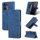 For OPPO Reno8 AZNS Skin Feel Calf Texture Flip Leather Phone Case(Blue) - 1