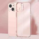 For iPhone 14 Frosted TPU + Glass Phone Case (Transparent Pink) - 1